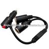 Elbow Plug-In 1-to-2 Cigarette Lighter Socket with Switch, 2*1.5mm to 2*1.0mm Charging Power Cord