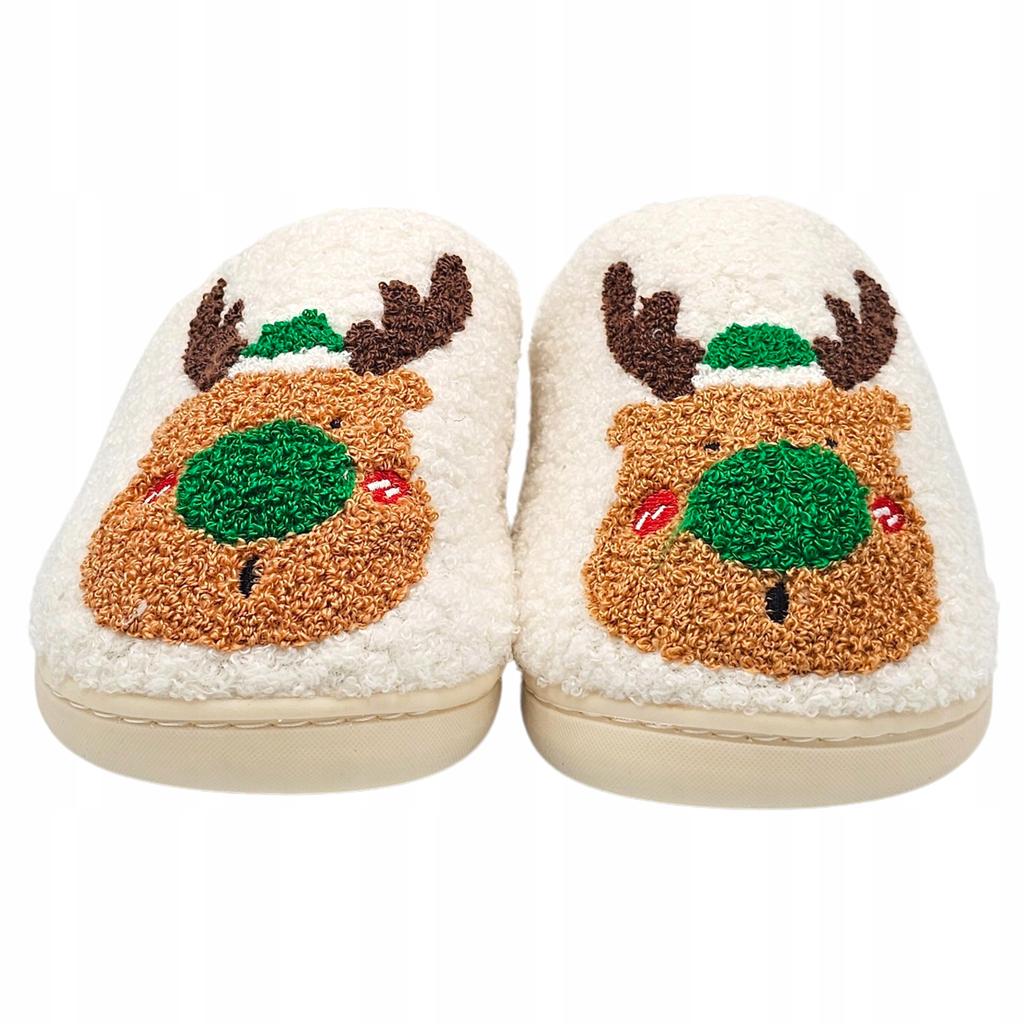 Women's Christmas Slippers Warm Home Slippers With Reindeer Size 37-38