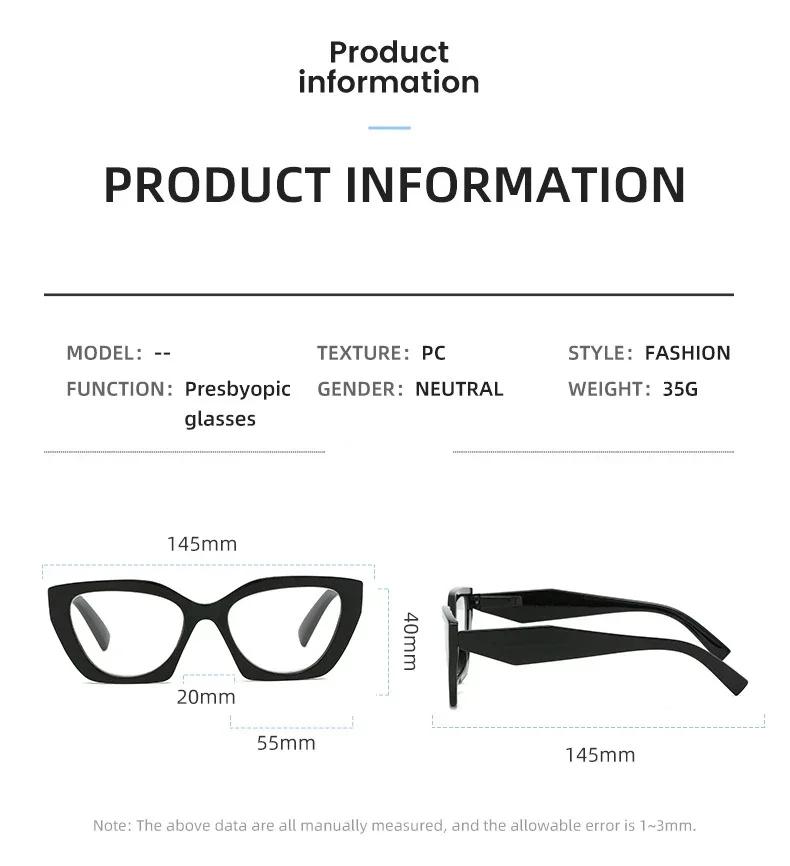 Cat Eye Frame Reading Glasses for Women Luxury Brand Blue Light Blocking Far Sight Glasses Prescription Eyewear +1.0 To +4.0