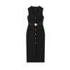 Women's Summer New European and American Style Fashion Temperament with Belt Crepe Midi Dress