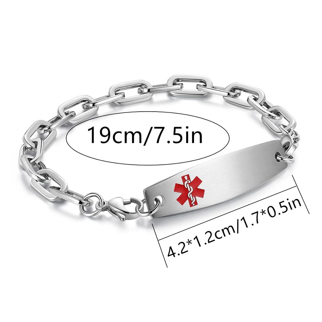 Stainless Steel Medical Elbow Can Be Engraved With Id Logo For Men And Women Versatile Fashion Titanium Steel Bracelet