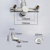 HAMOLER Wall-Mounted Bathroom Sink Faucet, 360° Swivel, Washbasin Faucet, Double-Hole Sink Faucet, Single-Handle Hot and Cold Water Mixer Tap, Brushed