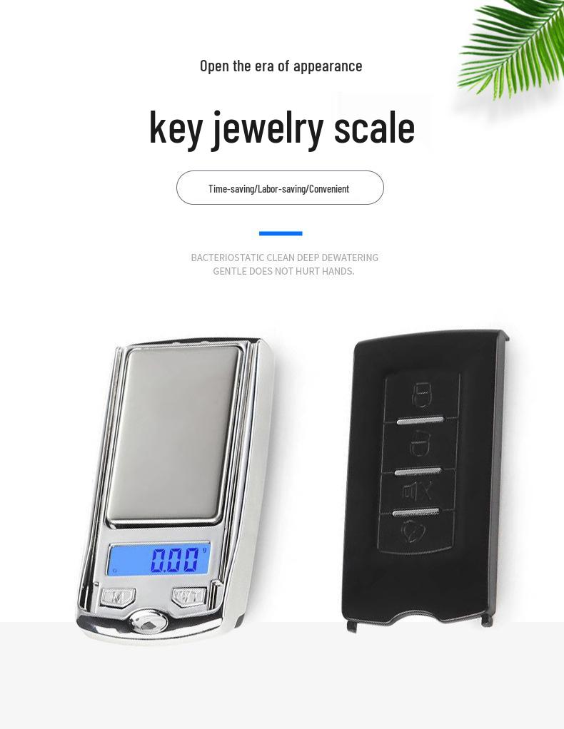 Portable Pocket Electronic Jewelry Scale, 0.01g Precision Mini Palm Key Scale