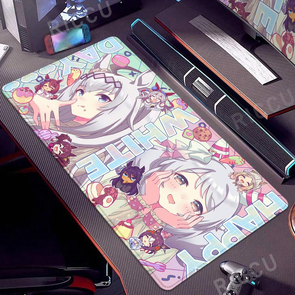 Tappetino per Mouse Umamusume Ragazza Anime Carina Oguri Cap Giocatore per Computer Tappetino Mouse Antiscivolo XXL HD Giocatore Tappetino da Scrivania Pretty Derby Accessori PC