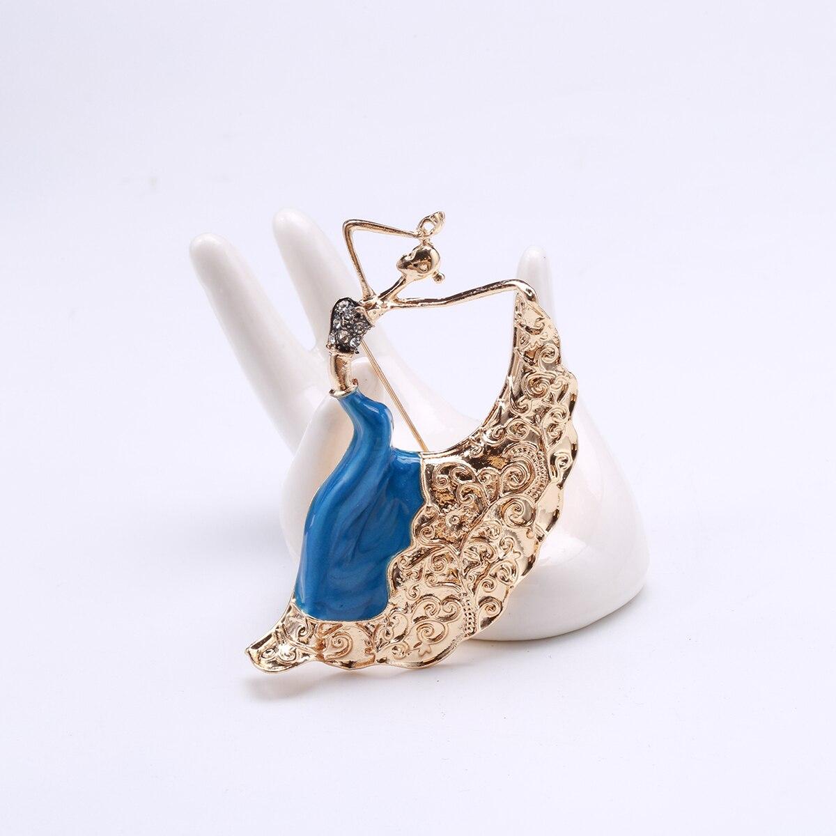 

Blucome Павлин Танец Девушка Форма Брошь Золотой Цвет Эмаль Броши Ювелирные Булавки Девушка Рождественские Подарки Шарф Шапка Аксессуары синий