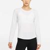 Nike Einfarbiges Trainings-Atmungsaktives Langarm-T-Shirt Damen Tops Weiß DD0621-100