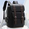 Large Capacity PU Leather Backpack Waterproof Travel Bag Computer Bag  Business Travel