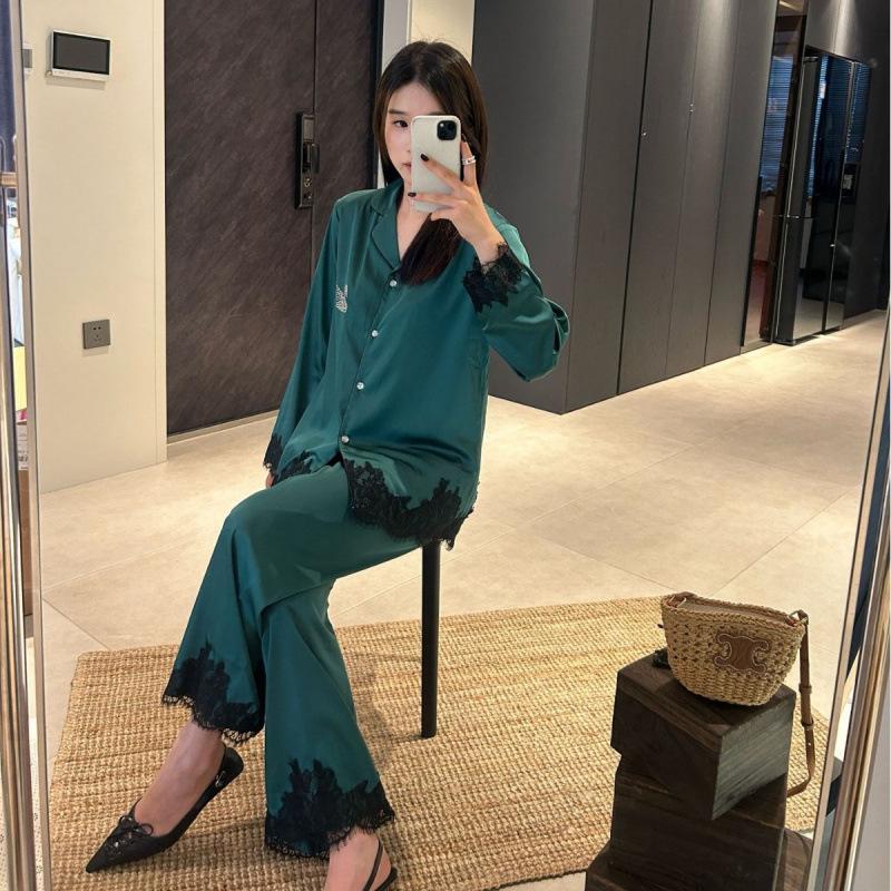 

Женская пижама из ледяного шелка и сатина на 2025 год с дизайном лебедя – стиль весна/лето XL