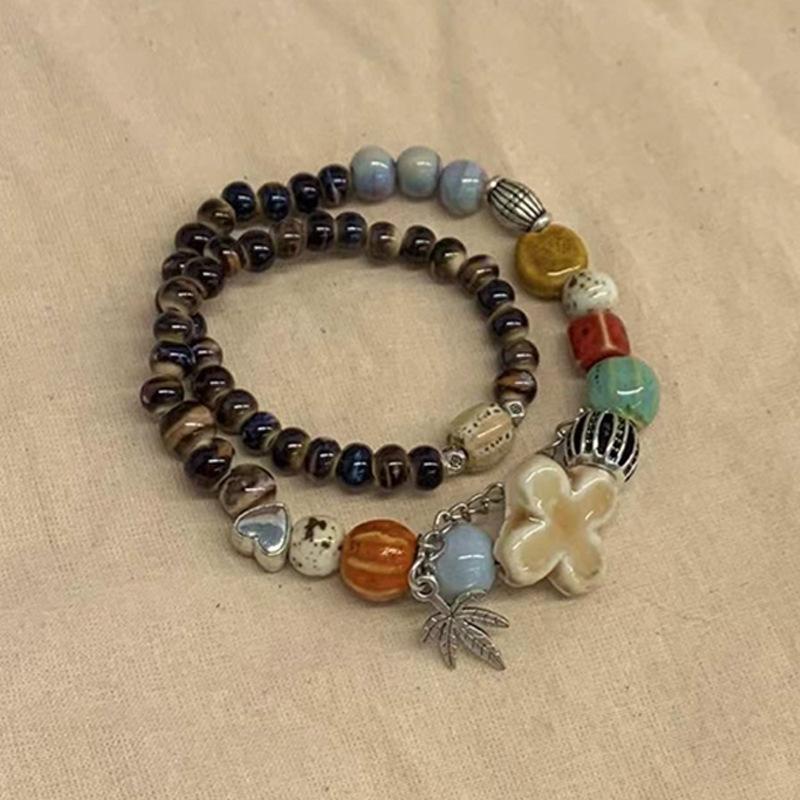 

Керамический браслет, китайский ретро-браслет из бисера, модные аксессуары в стиле бохо