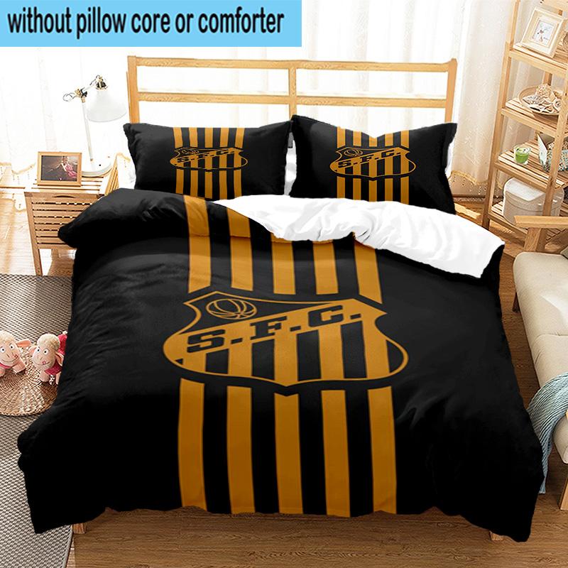 3pcs Powerful Football Crest Design Printed Bedding Set Duvet Cover Closure Includes 1 Duvet Cover & 2 Pillowcases Bedding Sets Home Decor Gifts