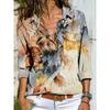 Fashion Casual Long Sleeve Women Shirt All-match Loose Shirt Women Temperament Printed Top