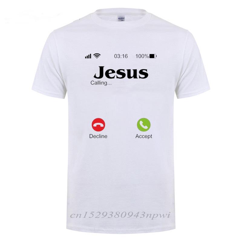 Jesus Is Calling T Shirt Christ Christian Religion Faith Bible Catholics Gift TShirt For Men Male Short Sleeve O Neck Tshirt
