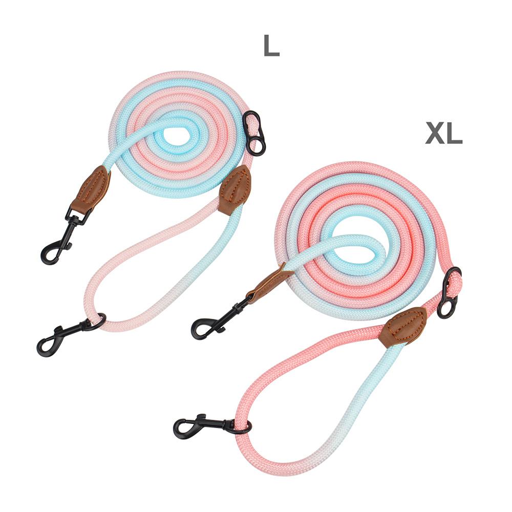 Double Head Dog Leash Crossbody Pet Round Traction Rope Lead Training Walking Cat Leashes