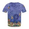 Women's Short Sleeve Shirt Button Plus Size T-Shirt Flower Printed Casual Tops