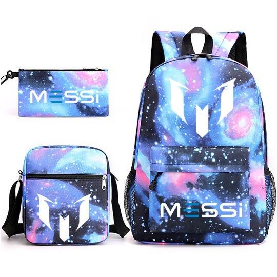 Peripheral Printed Schoolbag 3-Piece Pencil Case Shoulder Bag Backpack