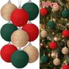 9PC/Set Foam Window Decoration Linen Rope Xmas Tree Christmas Ball Ornaments Home Decor Hanging Decorations Farmhouse