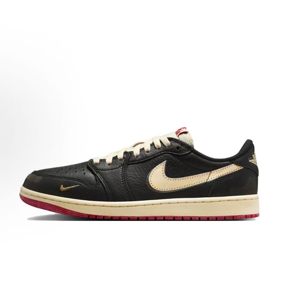 Nigel Sylvester X Air Jordan 1 Low OG Better With Time Unisex Sneakers Cream Black Muslin IB8958-001