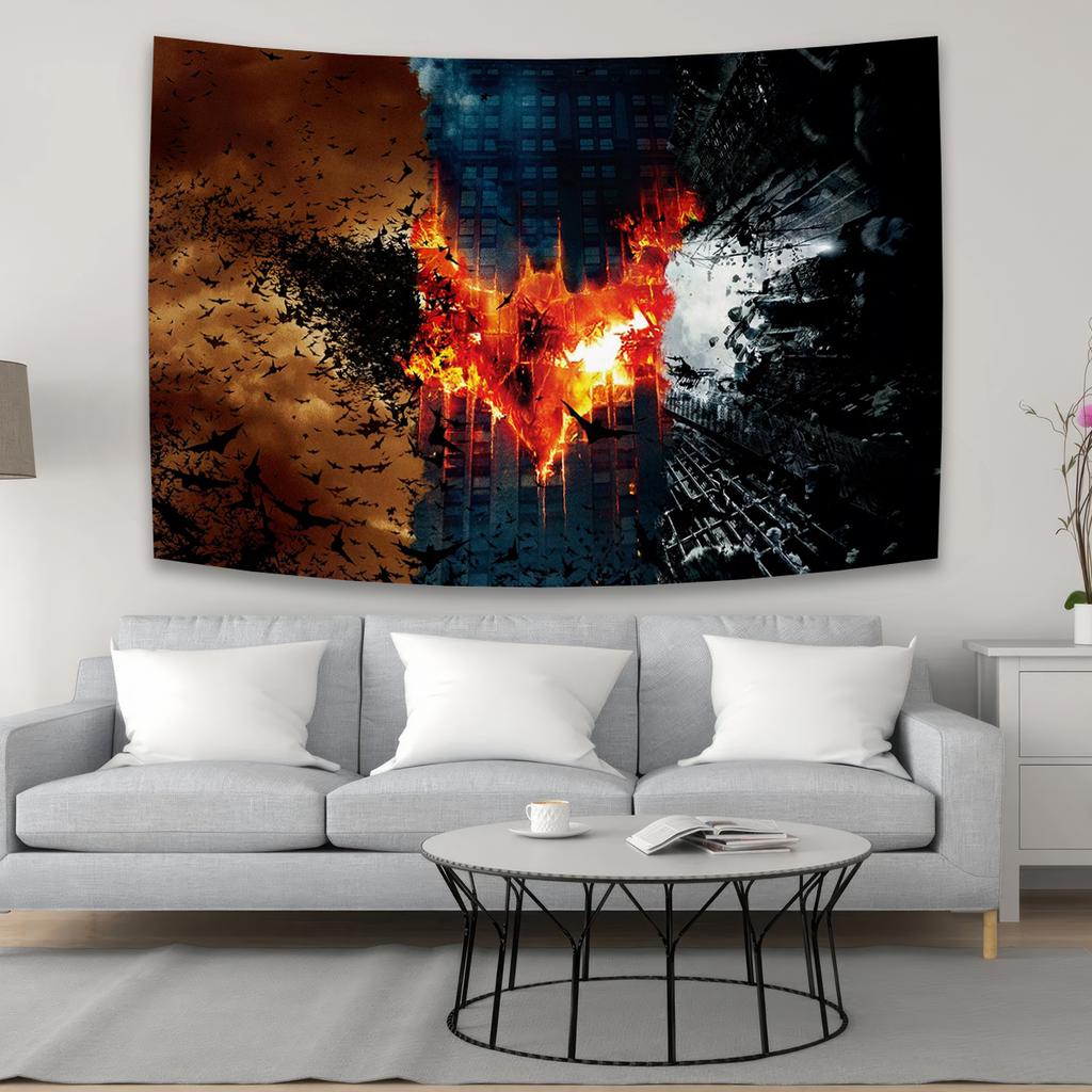 The Dark Knight Tapestry Movie Cover Art Poster Wall Background College Dor Wall Hanging Home Decor Outdoor Parties Banners