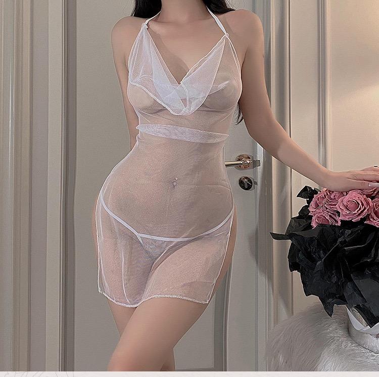 Sex Transparente Dessous Erotische Dessous für Frauen Heiß Schleife Offen Sexy Kostüm Offener Schritt Sex Unterwäsche Fetisch Porno Outfit Kleid