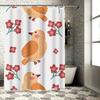Cute Cartoon Animal Floral Shower Curtain Modern Kids Bathroom Decor Customizable Design Washable Fabric (White)