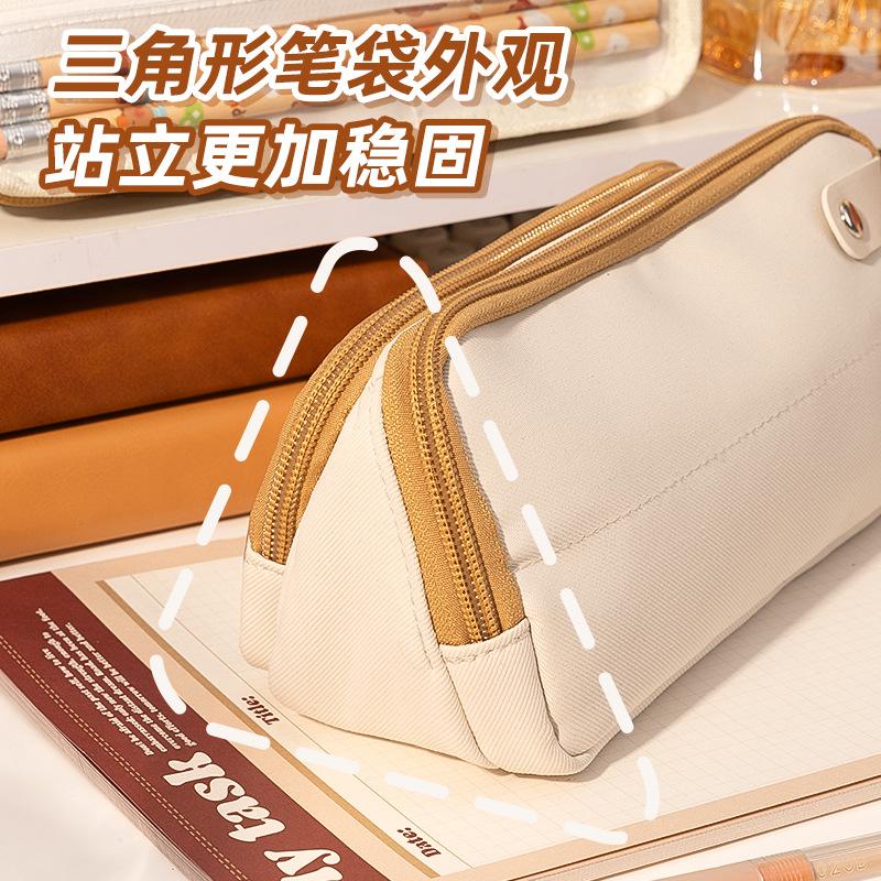 2025 neue dreieckige Stiftetasche für Grundschülerinnen mit hohem Wert und großem Fassungsvermögen, transparente Schreibwarentasche für die Unterstufe