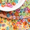 500g About 2500Pcs Flat Round Mixed Letter Loose Beads Alphabet DIY Accessories Jewellery Making 7mm Transparent Acrylic Pendant Necklace Bracelet