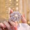 Bo Xin Yun High-End Zirconia Snowflake & Freshwater Pearl Brooch: Elegant Coat Accessory & Corsage Christmas Gift Pin