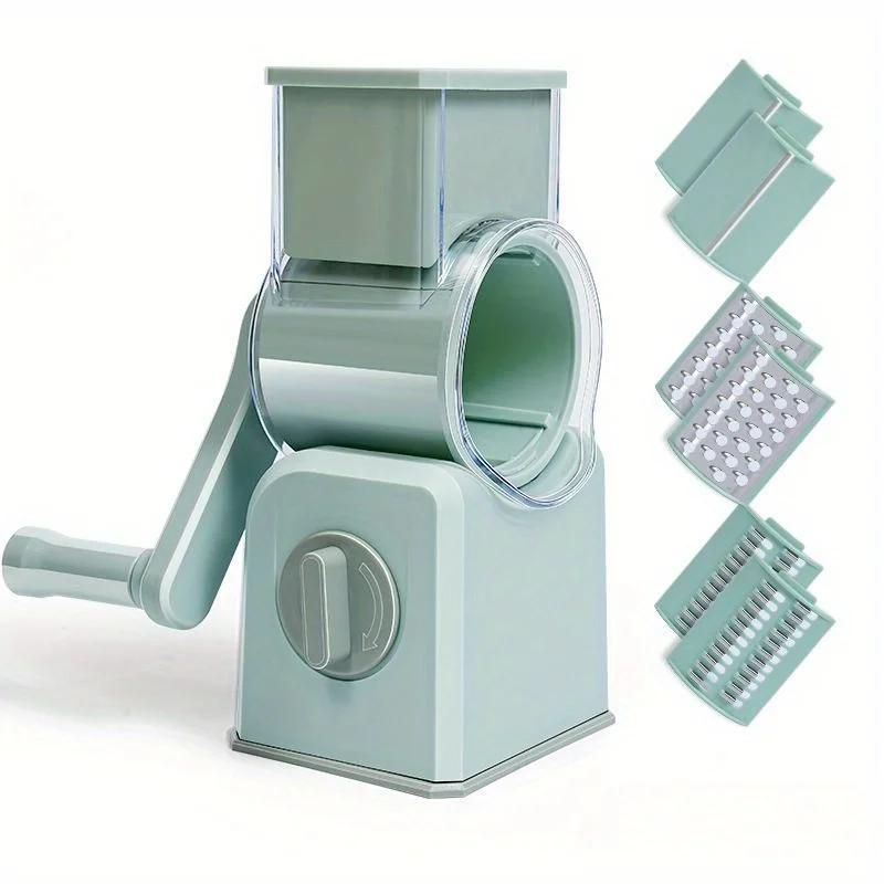 Multi Rotary Vegetable Cutter Slicer Functional Drum Hand Cranked Vegetable Potato Slicer Manual Cheese Chopper Machine Gadget