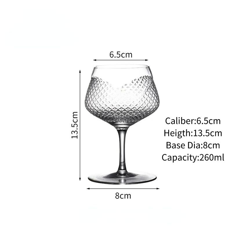 Gin And Tonic Wine Glass Diamond Engraved Glasses Cups Creative Tall Cocktail Glass Cup Personalized Wine Glass Bar Accessories 260ml