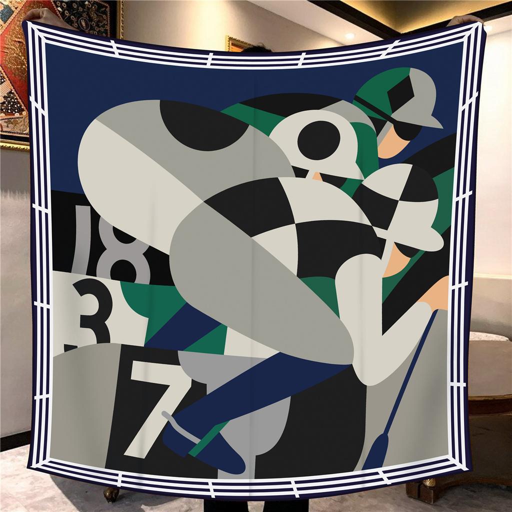 Sciarpa Quadrata da Donna in Finta Seta e Lana 110X110M Elegante Chic Lusso Regalo di Natale Compleanno Festa Ufficio Wrap Quotidiano