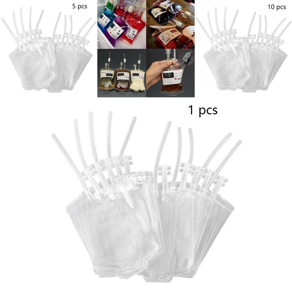 Reusable Blood Bags For Halloween Party Decor And Haunted House Drink Containers