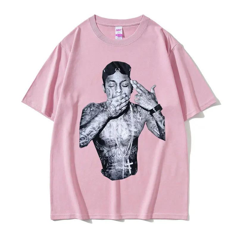 Custom Shirt Rapper Lil Wayne Print Graphic T Shirt Unisexs Cool Hip Hop Gothic Clothing Tshirts Y2k Unisex Retro Oversized Cotton T