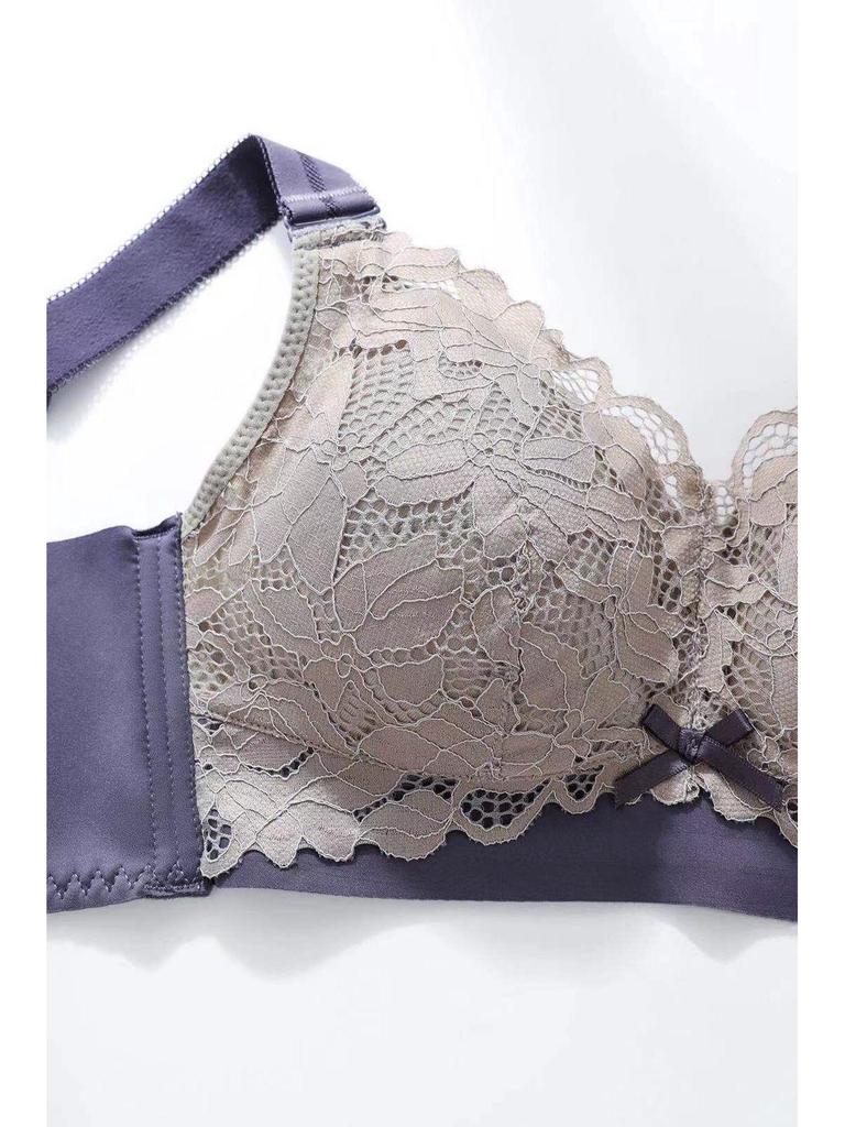 Women's Lace Full-Cup Wirefree Bra – Supportive, Breathable, Anti-Sag, Plus Size, Beautiful Back Design