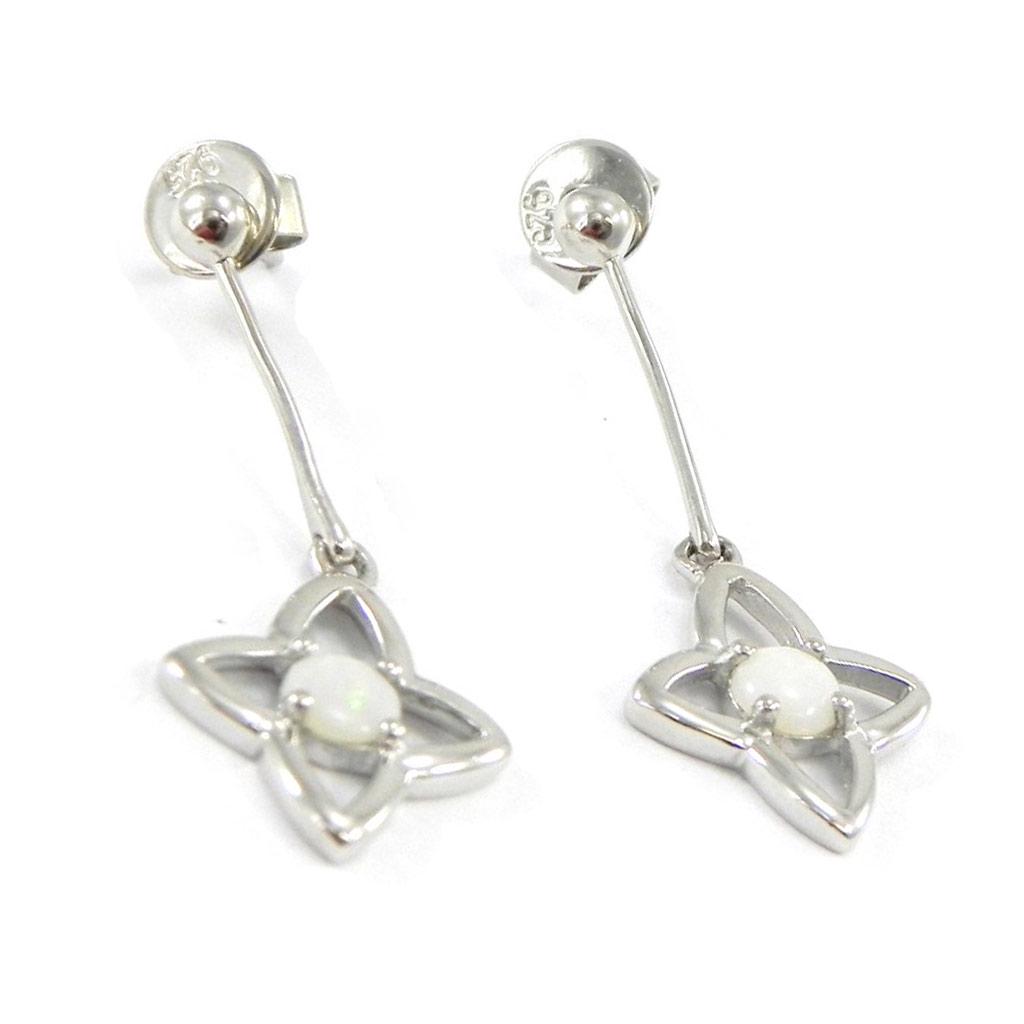 Les Trésors De Lily [G8702] - Silver Earrings 'Goddess Opal' Silver White (rhodium-plated) - 12x30 Mm