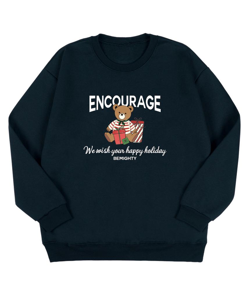 BEMIGHTY Holiday Bear Brushed Oversized Sweatshirt [Black]