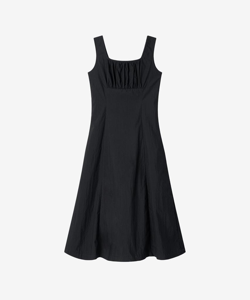 BASIKA Belted Shirred Sleeveless Dress_2 Colors