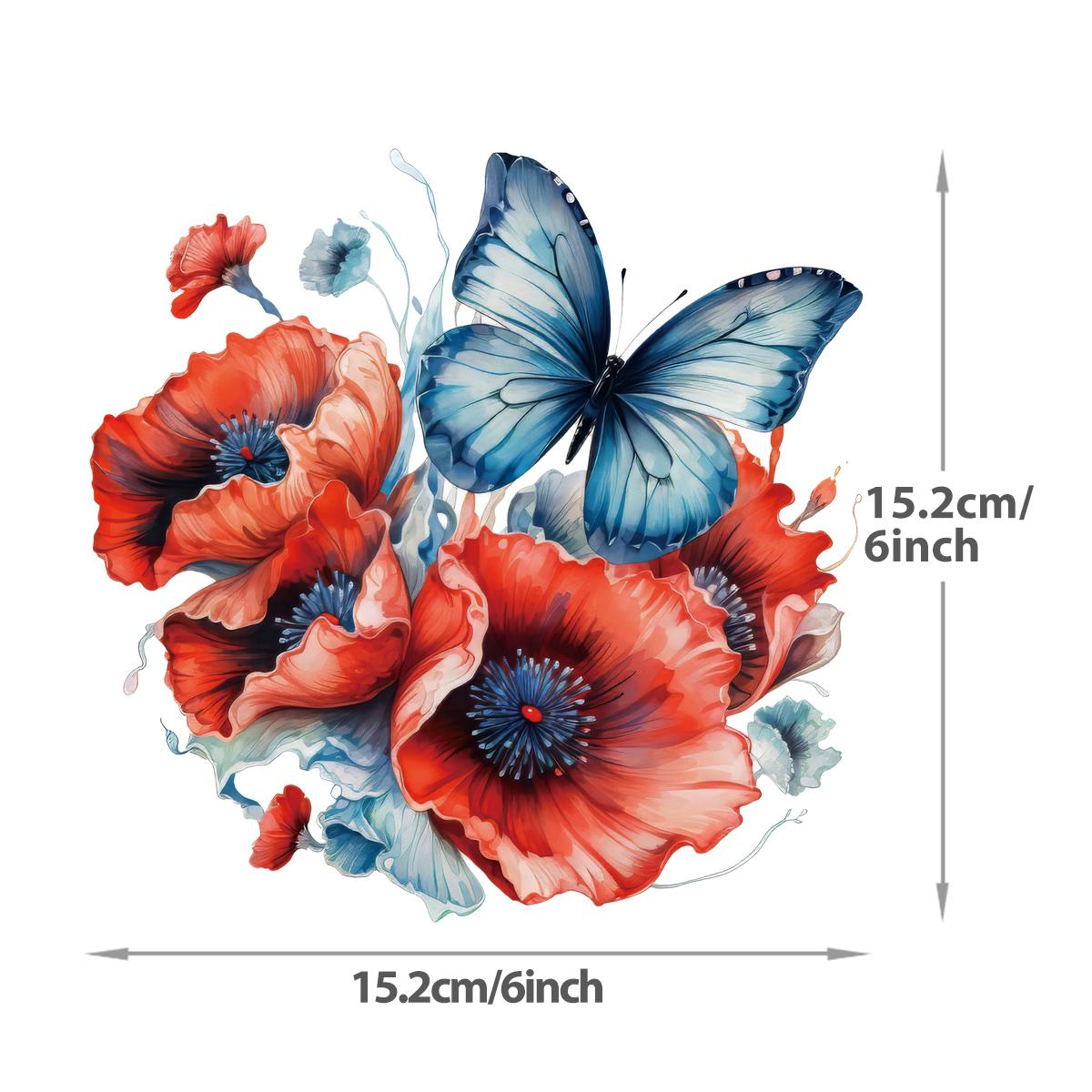 

Наклейка с акварельной бабочкой, наклейка с термопереносом, дизайн футболки с изображением животных, наклейки для одежды своими руками Parches Ropa, термопереносная наклейка
