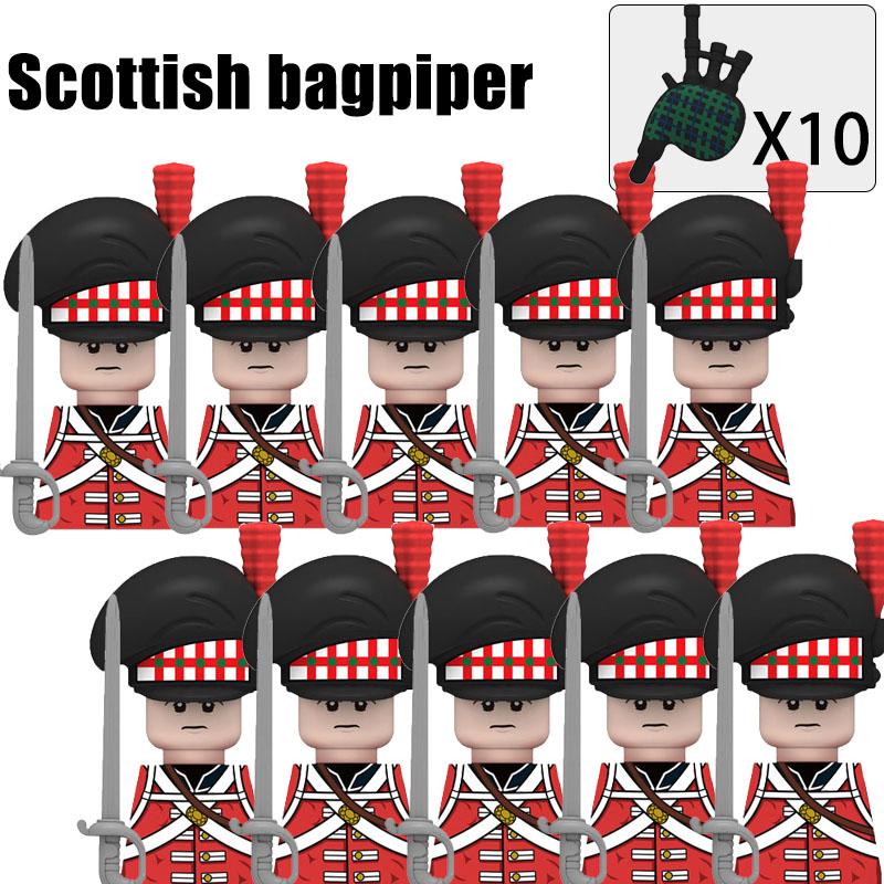 Kids Toys Napoleonic Wars Building Blocks 10pcs/lot Fusilier Lancer Soldiers Mini Action Figures Toys For Kids Christmas Gifts