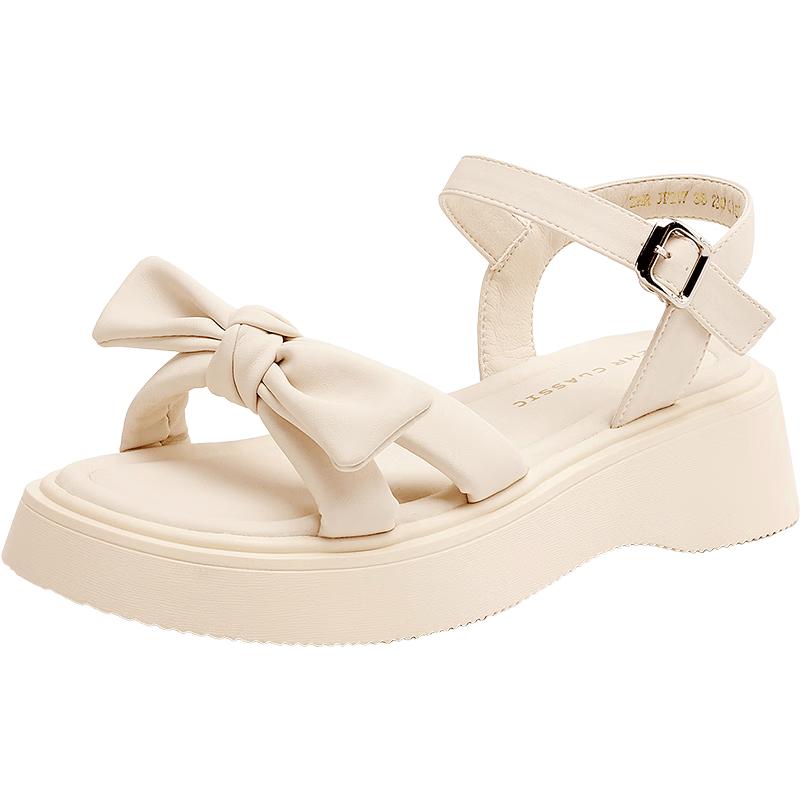ZHR Women s Retro Platform Sandals with Bow 38