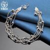 925 Sterling Silber Fünf Schlangenkette Traubenperlen Armband Schmuck