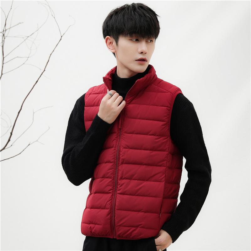 Men's 90-fleece men's stand-up collar vest seamless fabric down jacket vest new large-size coat