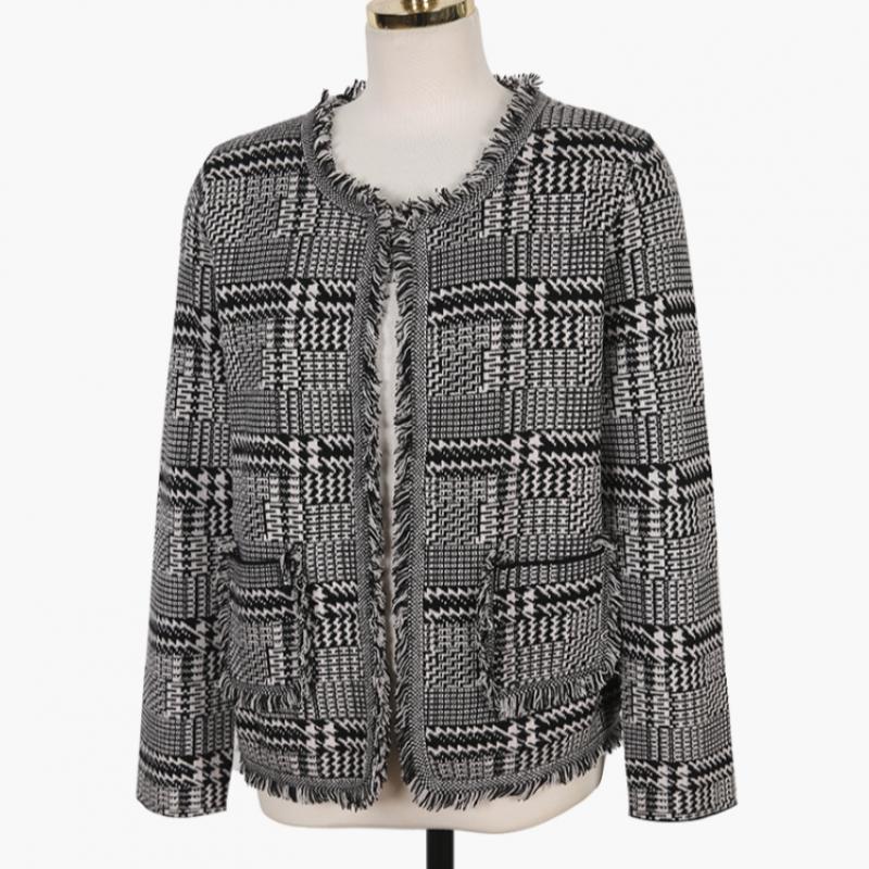La Belle Shinyoung Fur Women S Tweed Knit Cardigan Ntcd01