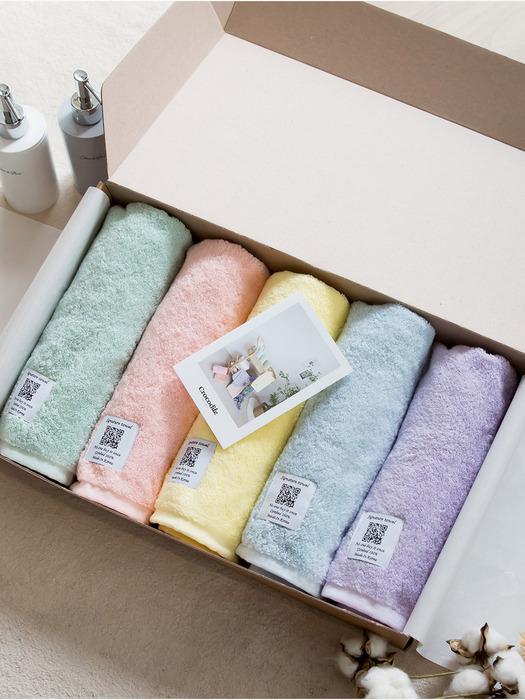 

Crocodile Acc 220g Combed Yarn 40-Count Palette Hotel Towels (5 sheets) Blueberry 5-piece set