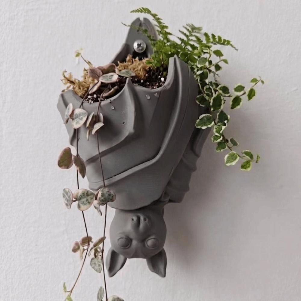 Halloween Bat Hanging Planter Gothic Style Bat Wing Flowerpot Home Decoration