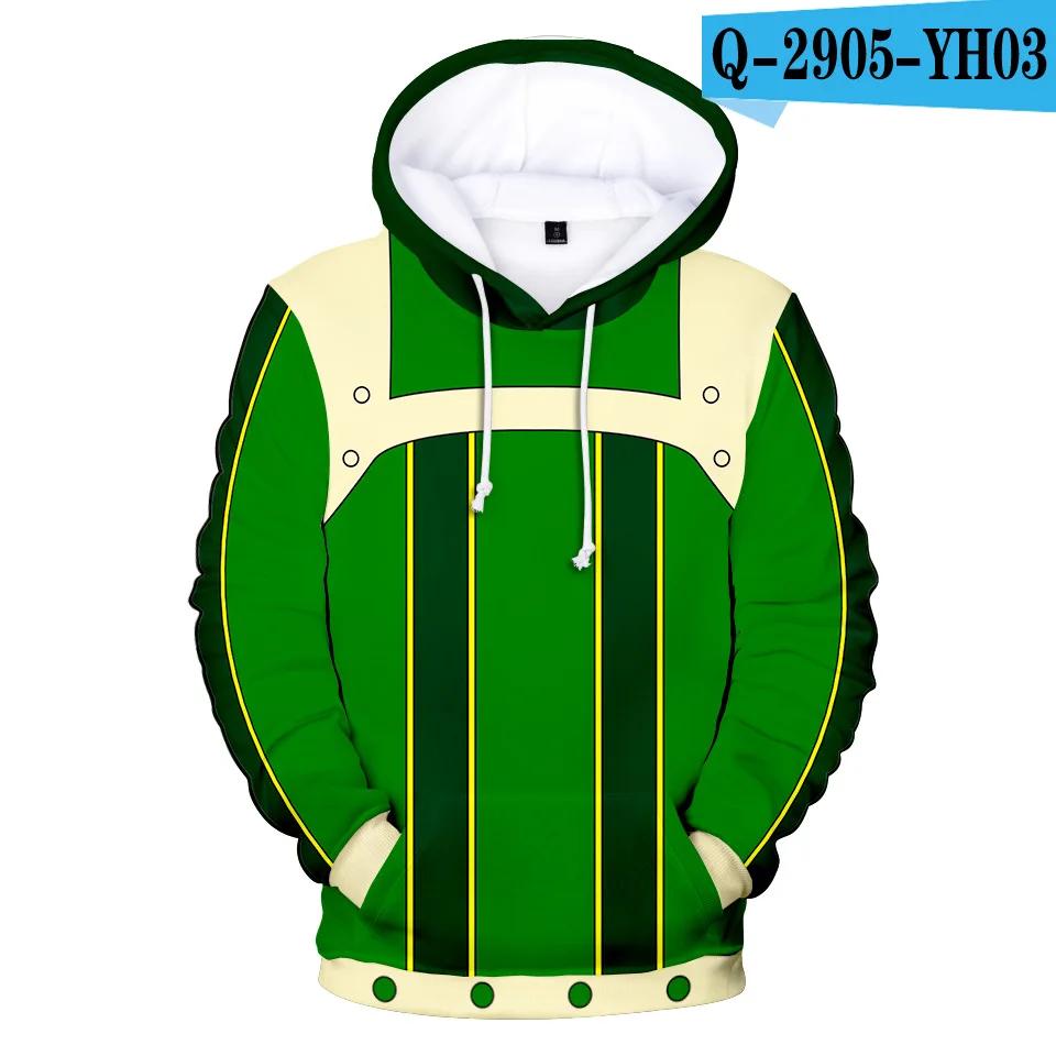 My Hero Academia Midoriya Izuku All Might Costume Cosplay Uniforme Scolastico Boku No Hero Academia Stampa 3D Felpe con Cappuccio Felpe da Uomo