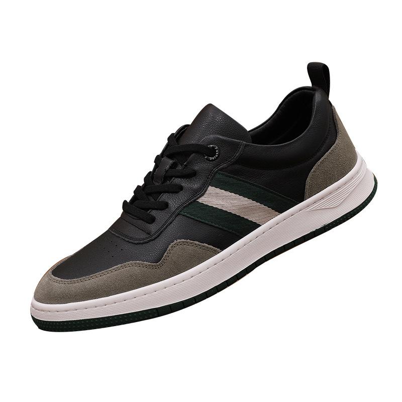 Men's Shoes Board Shoes White Shoes New Summer Breathable Men's Top Layer Cowhide One Foot Casual Sports Shoes