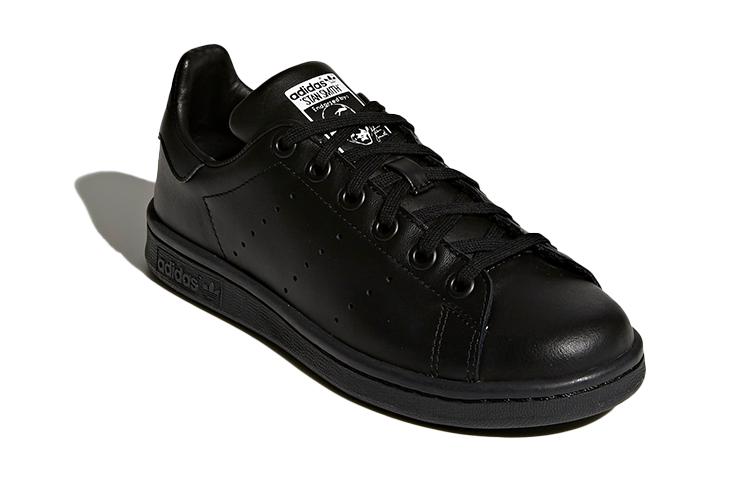 adidas Originals STAN SMITH J Abrasion Resistant Low Top Kids' Skateboarding Shoes Black Teenagers M20604
