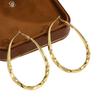Exaggerated Golden Oval Twisted Large Ear Ring. Fashionable, Simple and Versatile.