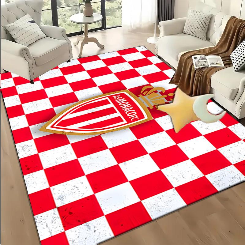1PC As Monaco Crest Floor Mat for Living Room, Game Rooms, Office, Bedroom, Office Floor Mat Playful Design, Christmas fan gifts