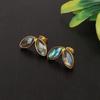 Solid 925 Sterling Silver Labradorite Gemstone Gold Plated Stud Earring Handmade Birthstone Stud Earrings